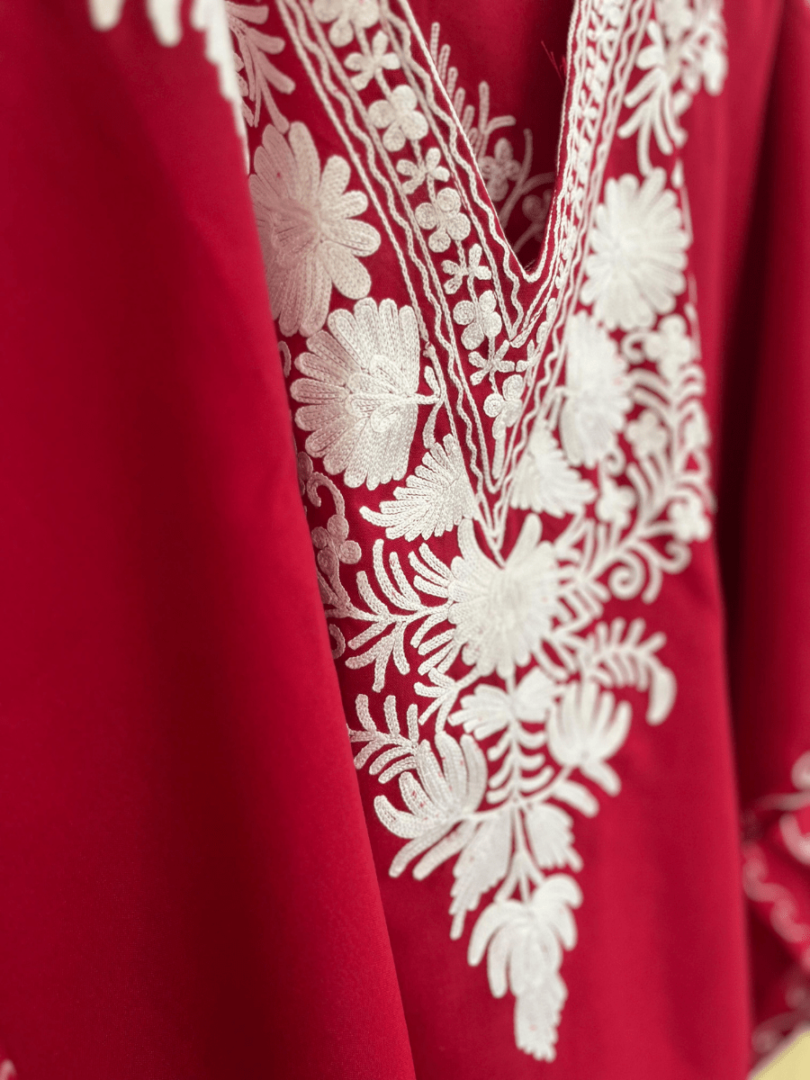 Noor Mahal Aari Kashmiri Kaftan - Kashinara