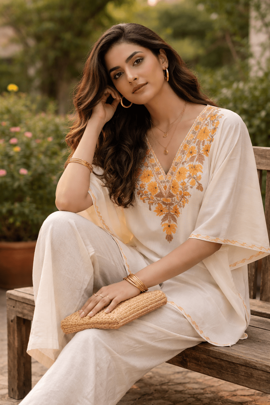 Bahar - e - Narangi Luxe Kaftan - Kashinara