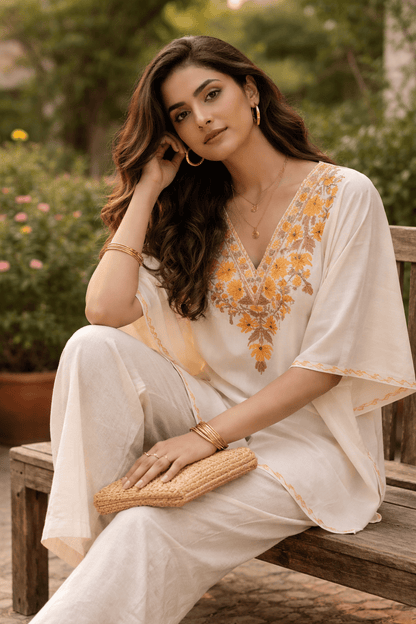 Bahar - e - Narangi Luxe Kaftan - Kashinara