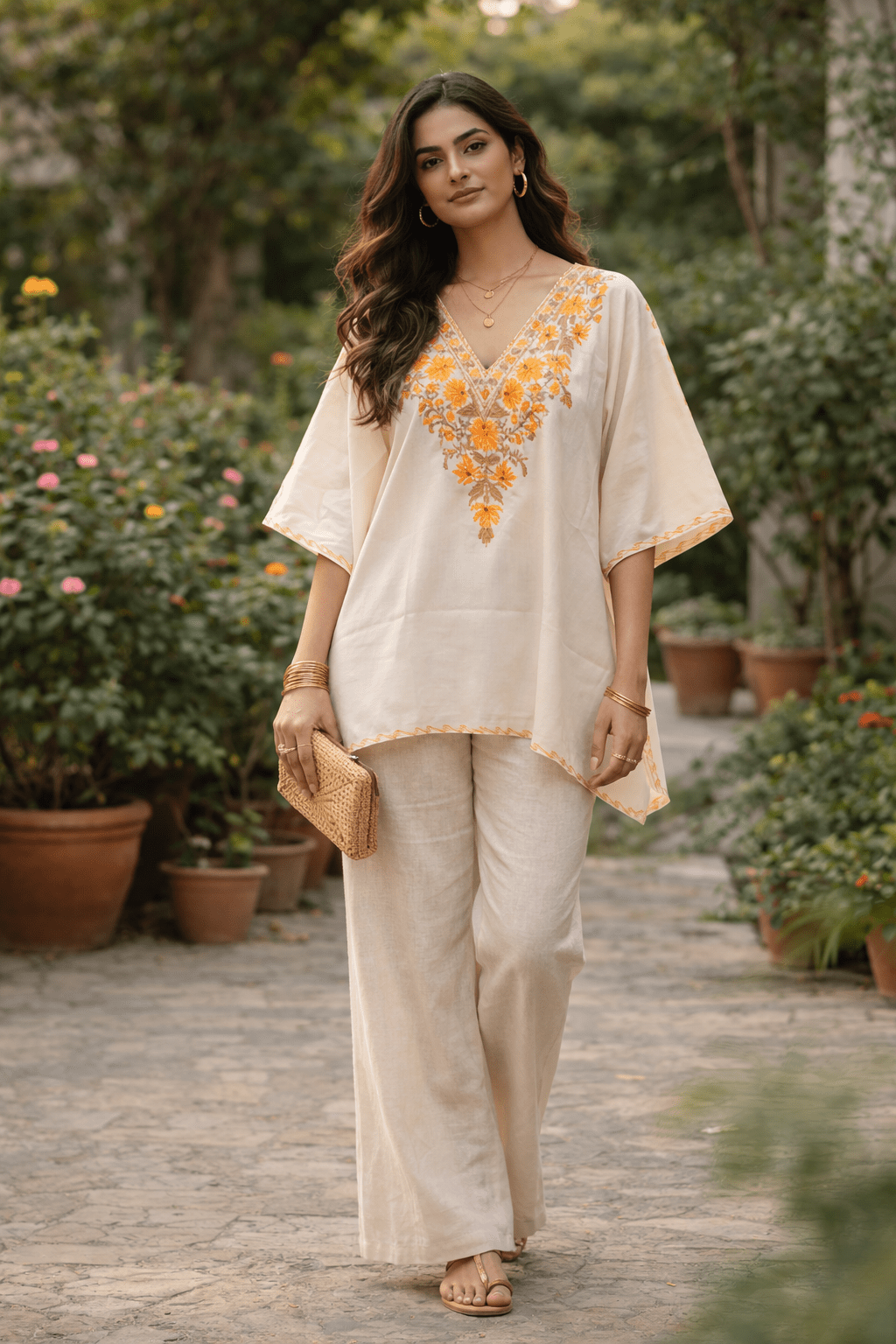 Bahar - e - Narangi Luxe Kaftan - Kashinara