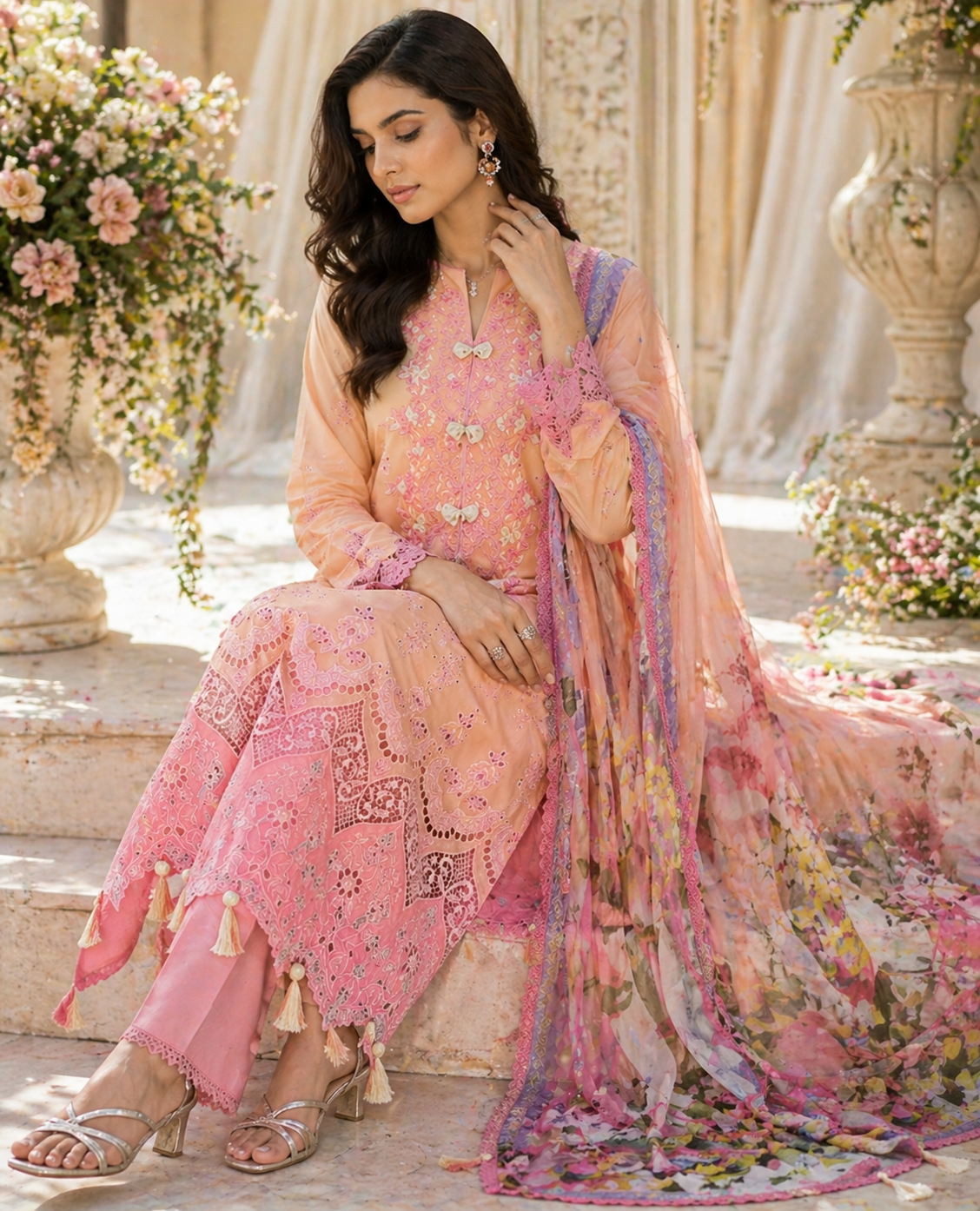 Gul - e - Bahar Summer Chikankari Set (Semi - Stitched) - Kashinara