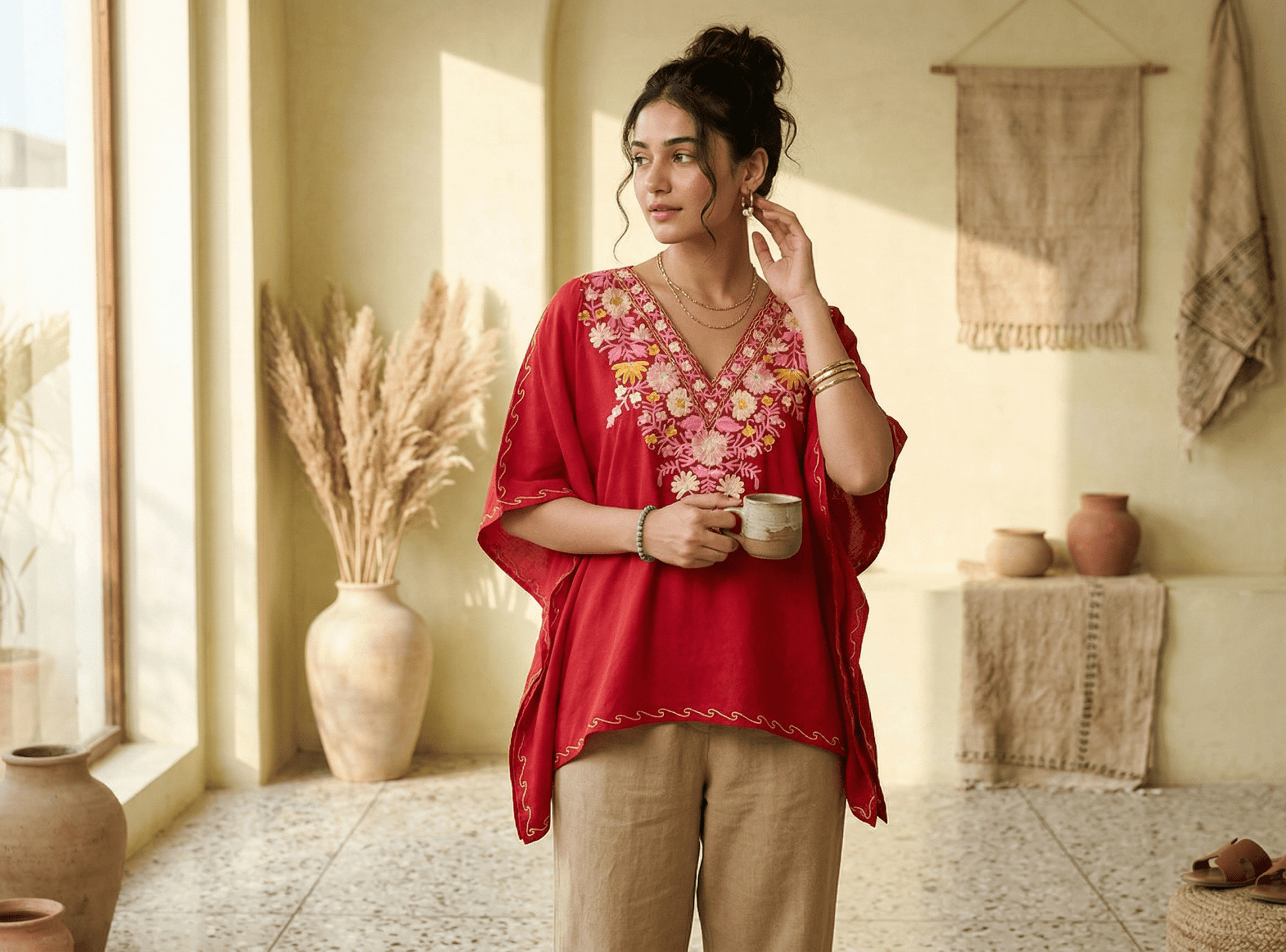 Gulaabi Noor Kaftan - Kashinara