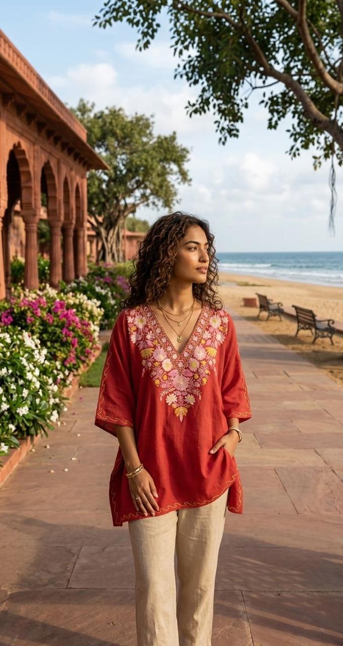 Gulaabi Noor Kaftan - Kashinara