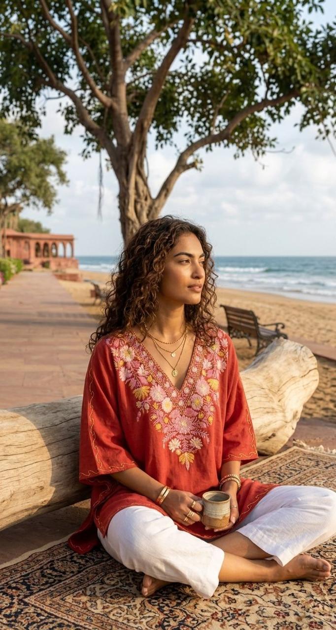 Gulaabi Noor Kaftan - Kashinara