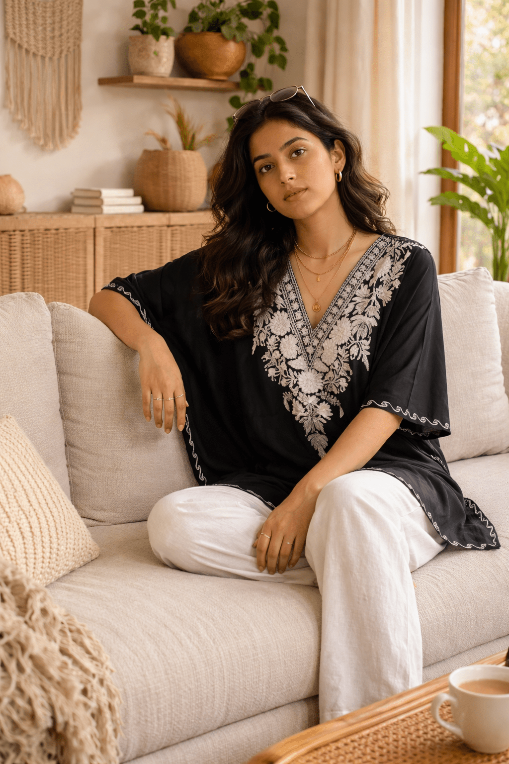 Noir Majestic Luxe Kaftan - Kashinara