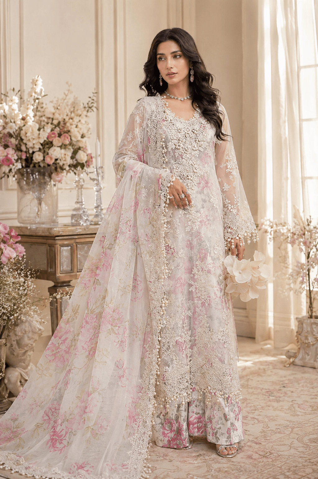 Noor - e - Mehfil Organza Suit Set (Readymade) - Kashinara