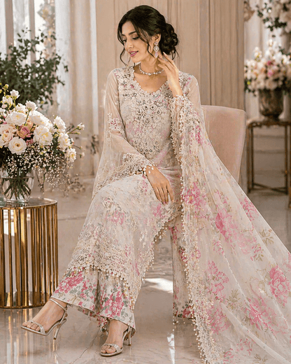 Noor - e - Mehfil Organza Suit Set (Readymade) - Kashinara