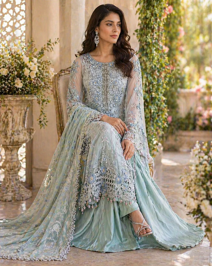 Noor - e - Zehen Chiffon Luxe Set (Readymade) - Kashinara