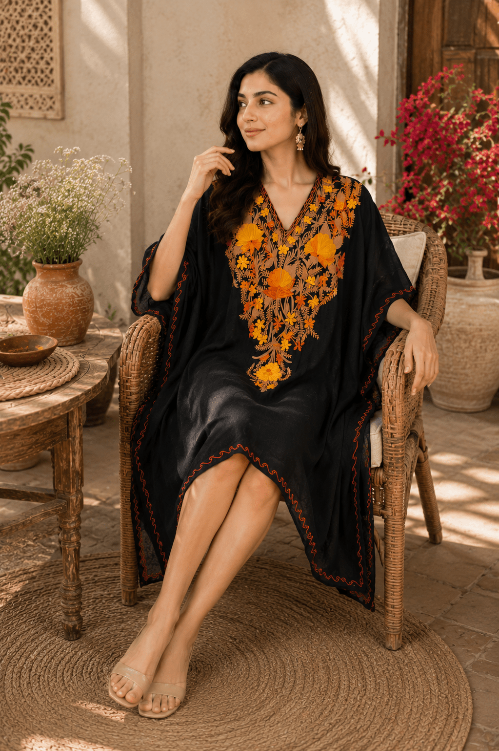 Zarmina Noir Kaftan - Kashinara